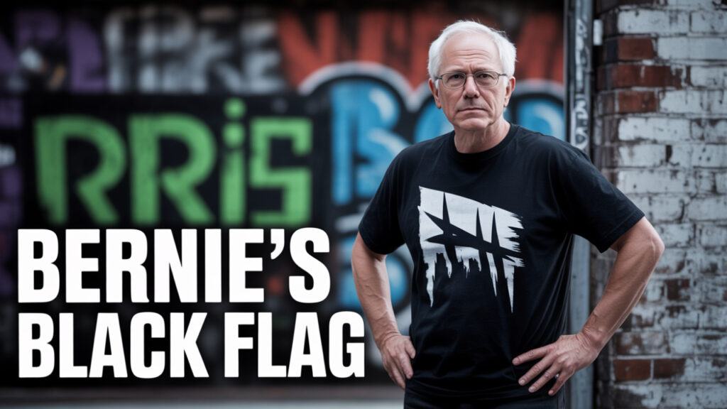 Bernie's_Black_Flag_Style Bernie Black flag t-shirt