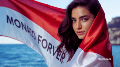 The Monaco flag has a beautiful view, make with Ai